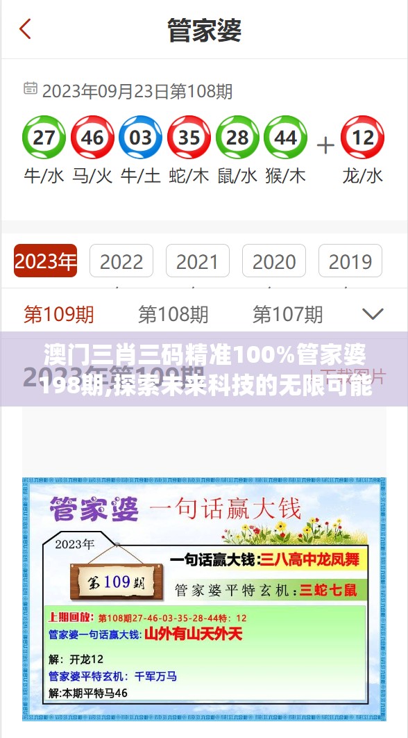 澳门三肖三码精准100%管家婆198期,探索未来科技的无限可能_机动集.6.737