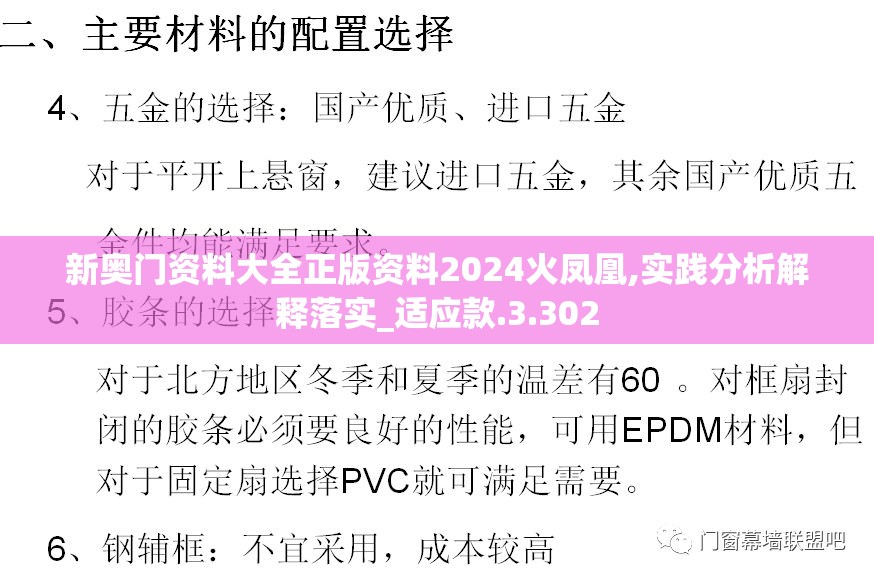 新奥门资料大全正版资料2024火凤凰,实践分析解释落实_适应款.3.302