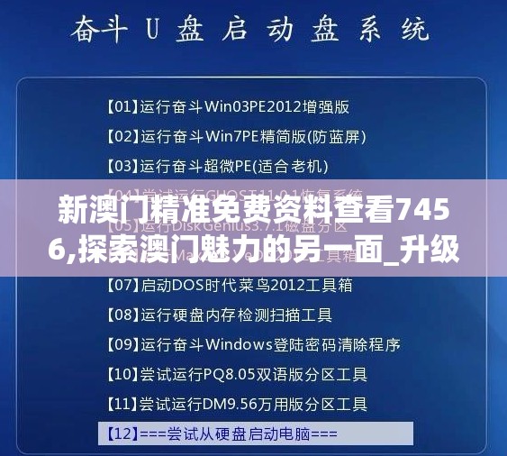 新澳门精准免费资料查看7456,探索澳门魅力的另一面_升级版.8.168