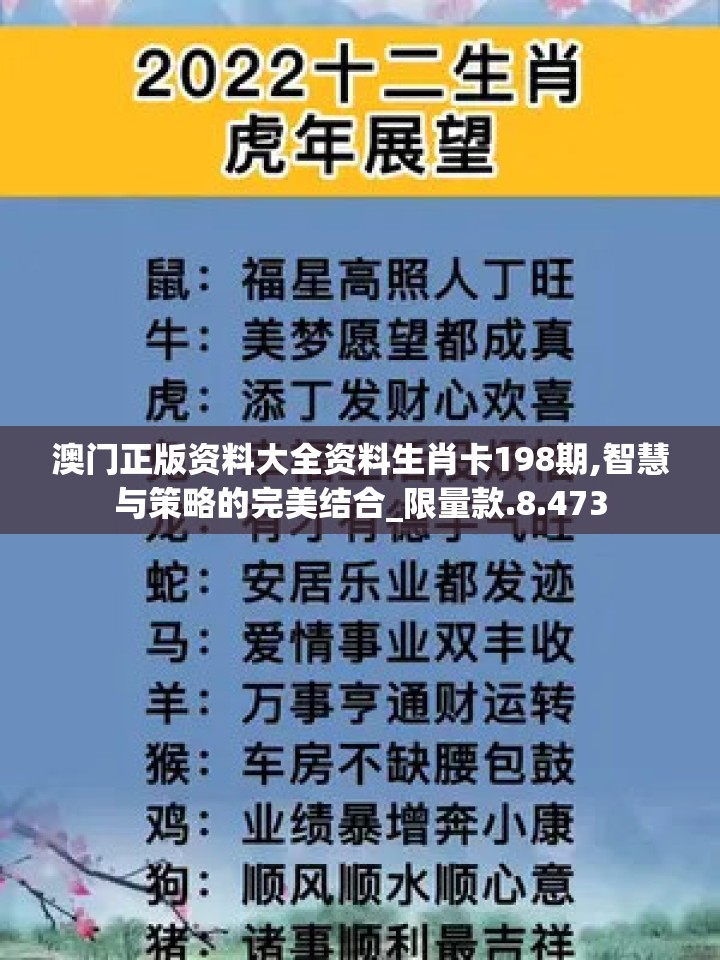 澳门正版资料大全资料生肖卡198期,智慧与策略的完美结合_限量款.8.473